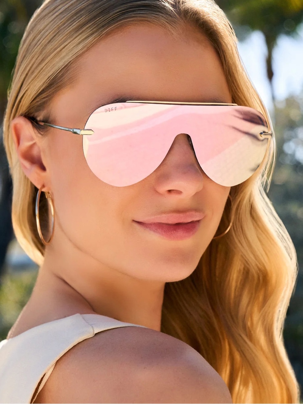 NEW DIFF Eyewear IMANI DE01-0637-GDCBN Gold Sunglasses Authentic